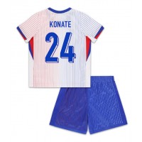 Frankreich Ibrahima Konate #24 Fußballbekleidung Auswärtstrikot Kinder EM 2024 Kurzarm (+ kurze hosen)